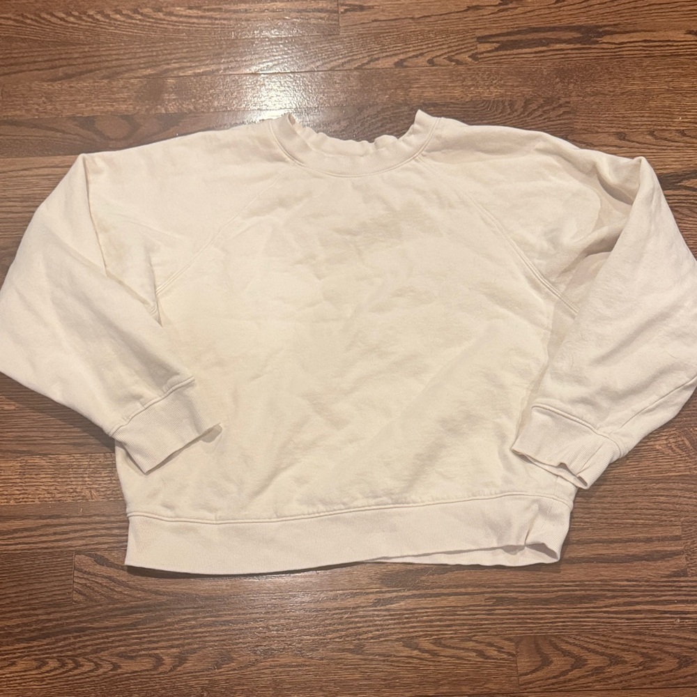 Old Navy Raglan Sleeve Cream Sweatshirt Size XL